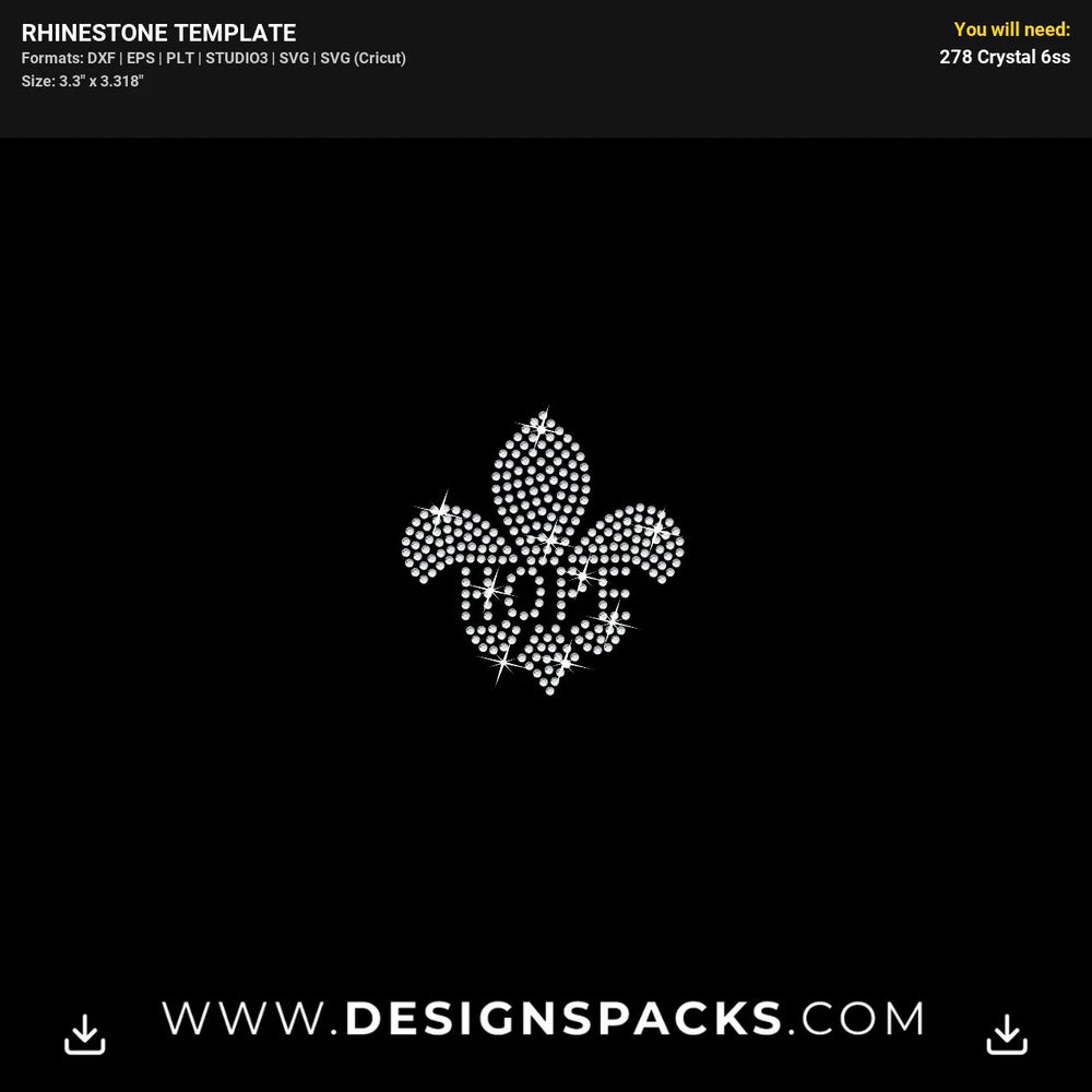 Hope Fleur De Lis Logo Rhinestone Digital Template