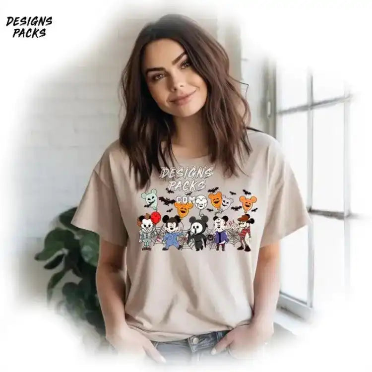 Horror Characters Sublimation Freddy Krueger Cartoon Movie Mickey Halloween Png Design