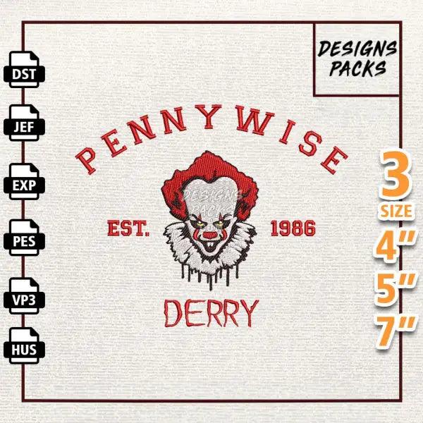 Horror Clown Embroidery Design