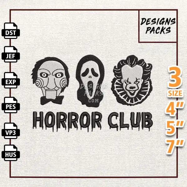 Horror Club Embroidery Design