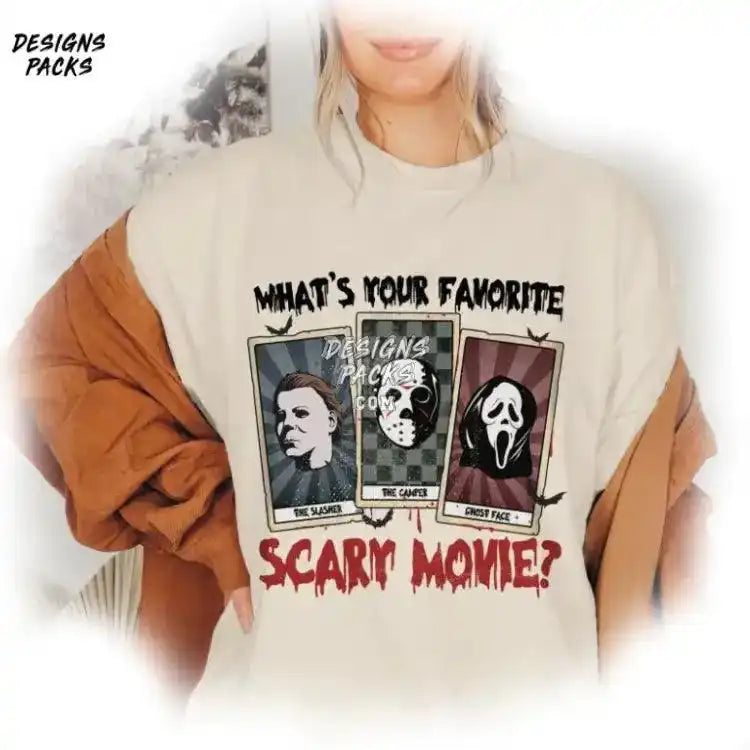 Horror Friends Halloween Characters Tarot Card Png Design