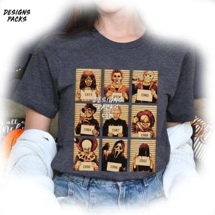 Horror Friends Killer Halloween Characters Mugshot Png Design