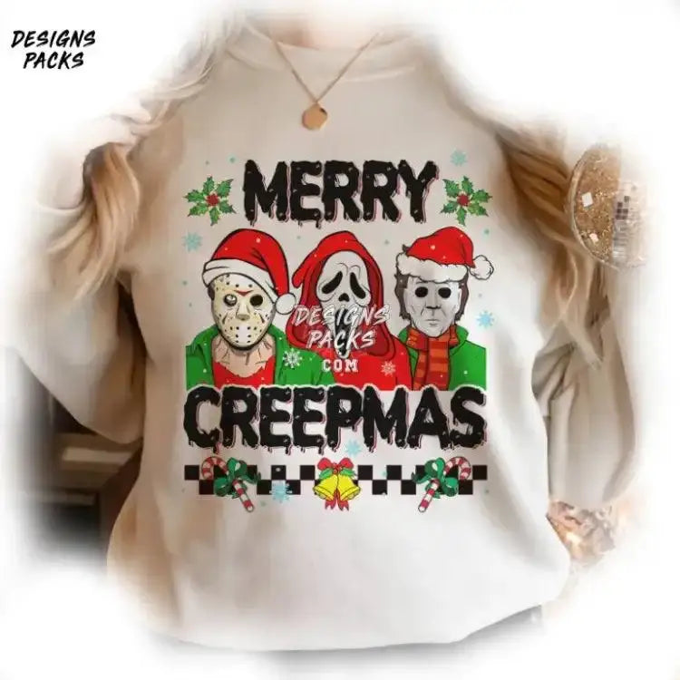 Horror Movie Xmas Characters Merry Creepmas Png Design