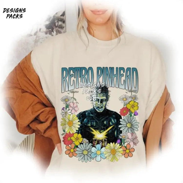 Horror s Floral Hellraiser Pinhead PNG Design