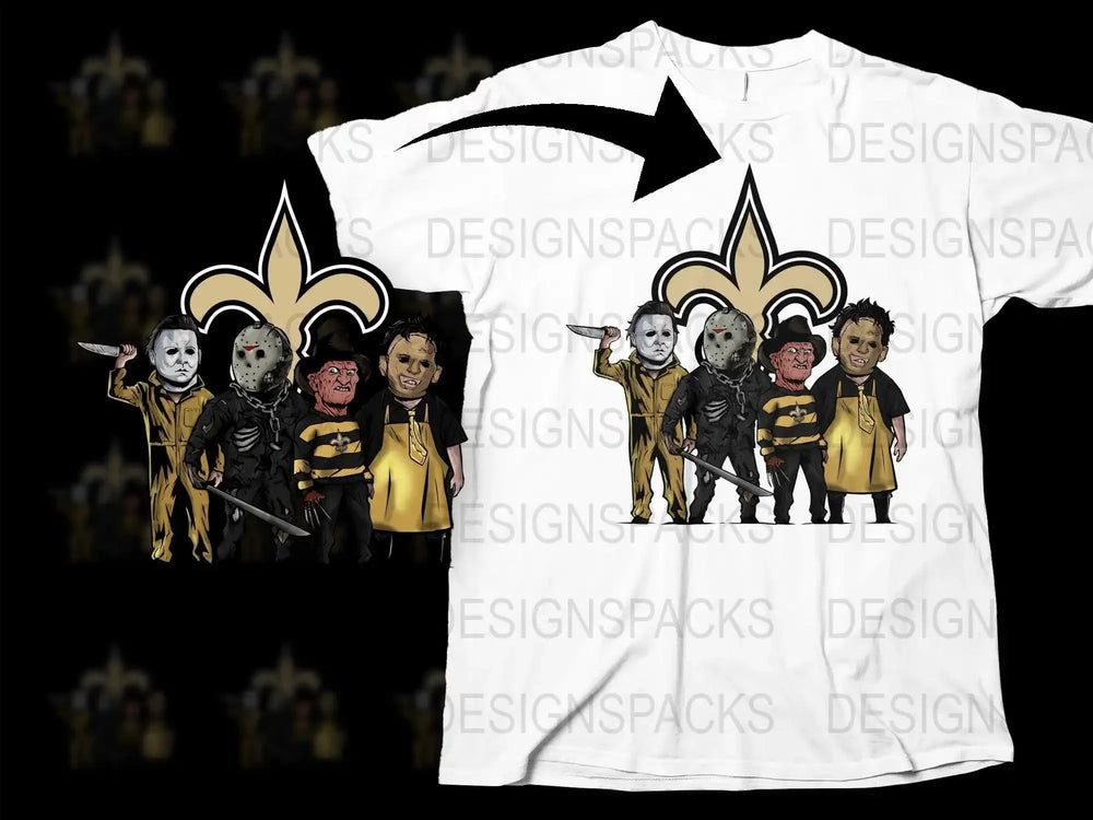 Horror Slashers vs NFL Team Football Logo Png Digital Download