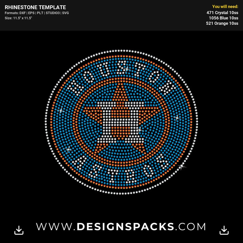 Houston Astros Logo Rhinestone Digital Template