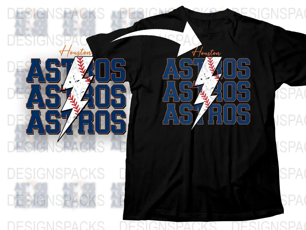 Houston Astros Inspired T-Shirt, Baseball Team Logo Graphic Tee, Sports Fan Gift, Unisex Apparel