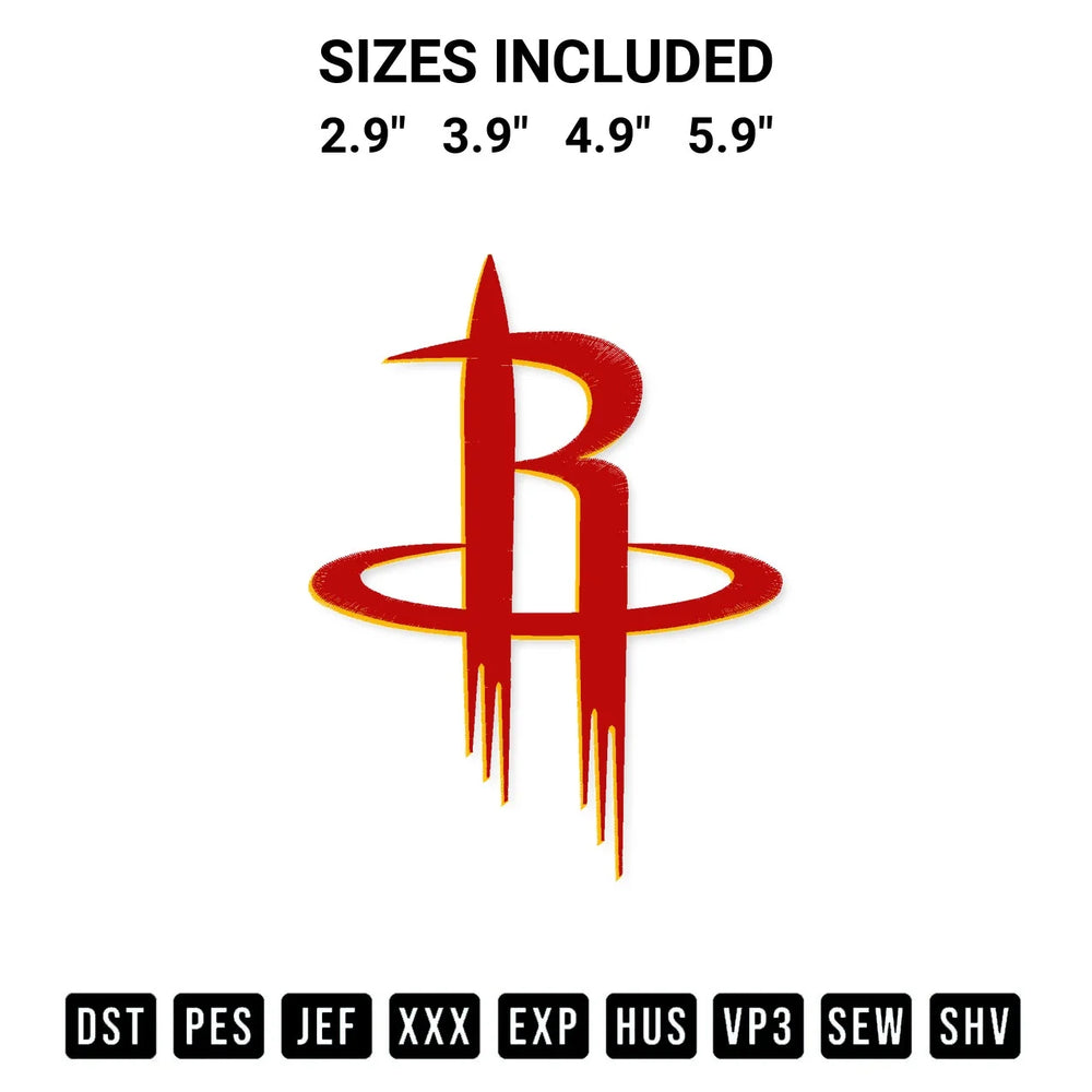 Houston Rockets Logo Embroidery Design