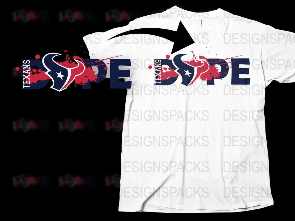 Texas Themed T-shirt with Star and Splatter Design, Patriotic Sports Fan Apparel, Unisex White Tee