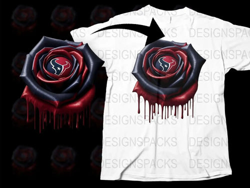 Gothic Rose T-Shirt with Dripping Red Details, Dark Floral Unisex Tee, Unique Graphic Print Shirt for All Seasons