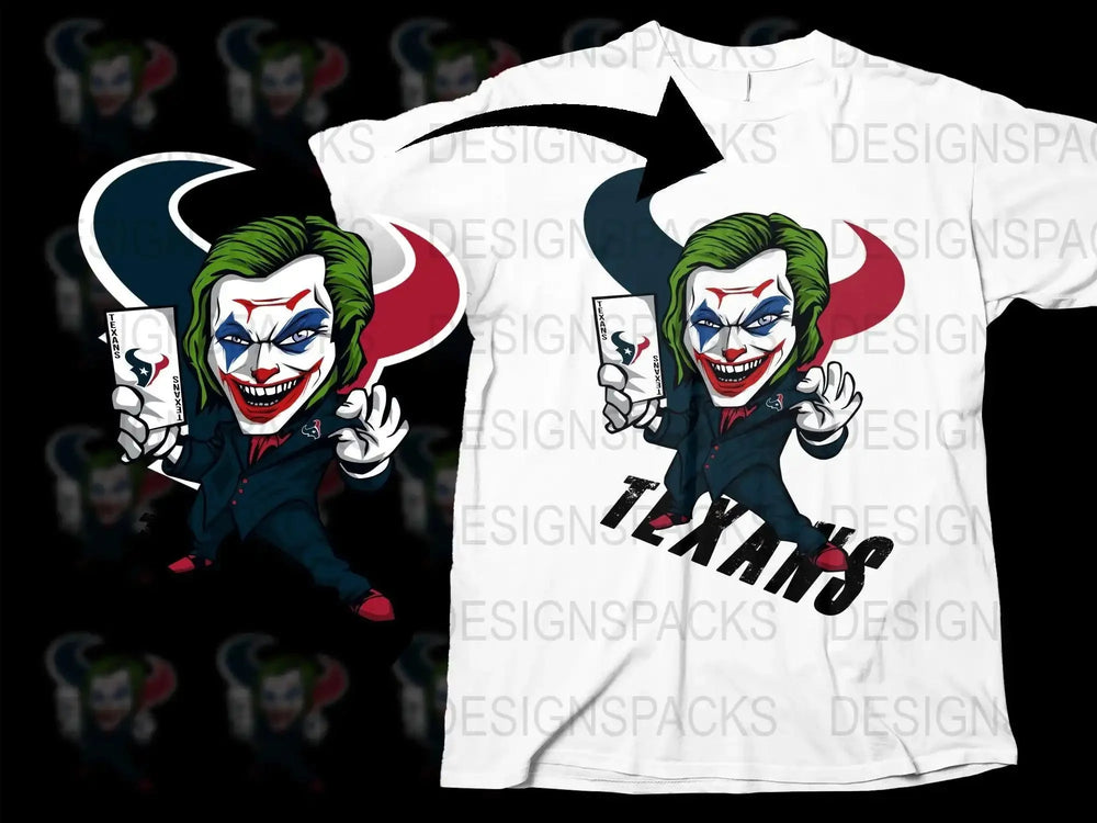 Houston Texans Joker Design Graphic Png Digital Download