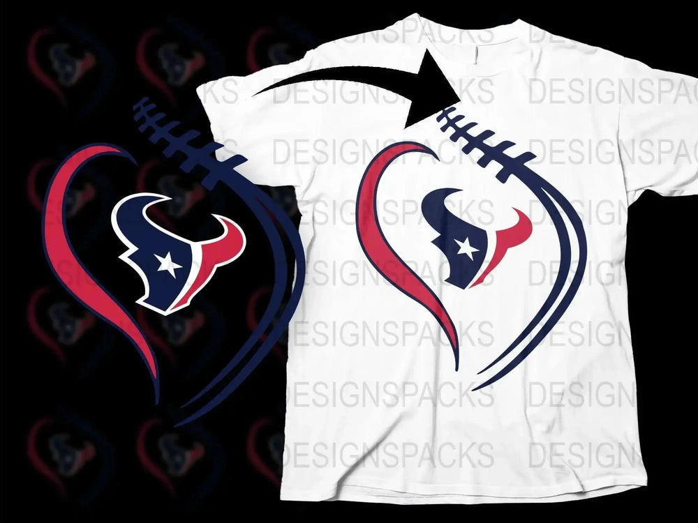 Houston Texans Inspired T-Shirt, Heartbeat Design, Sports Fan Apparel, Unisex Graphic Tee