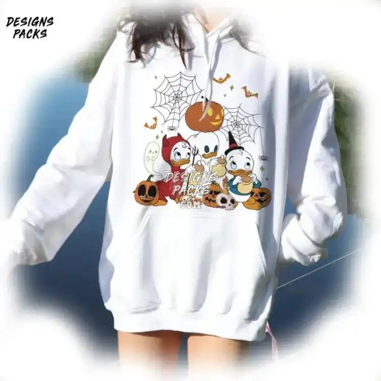 Huey Dewey Louie Duck Halloween Trick Or Treat Cartoon Retro Png Design