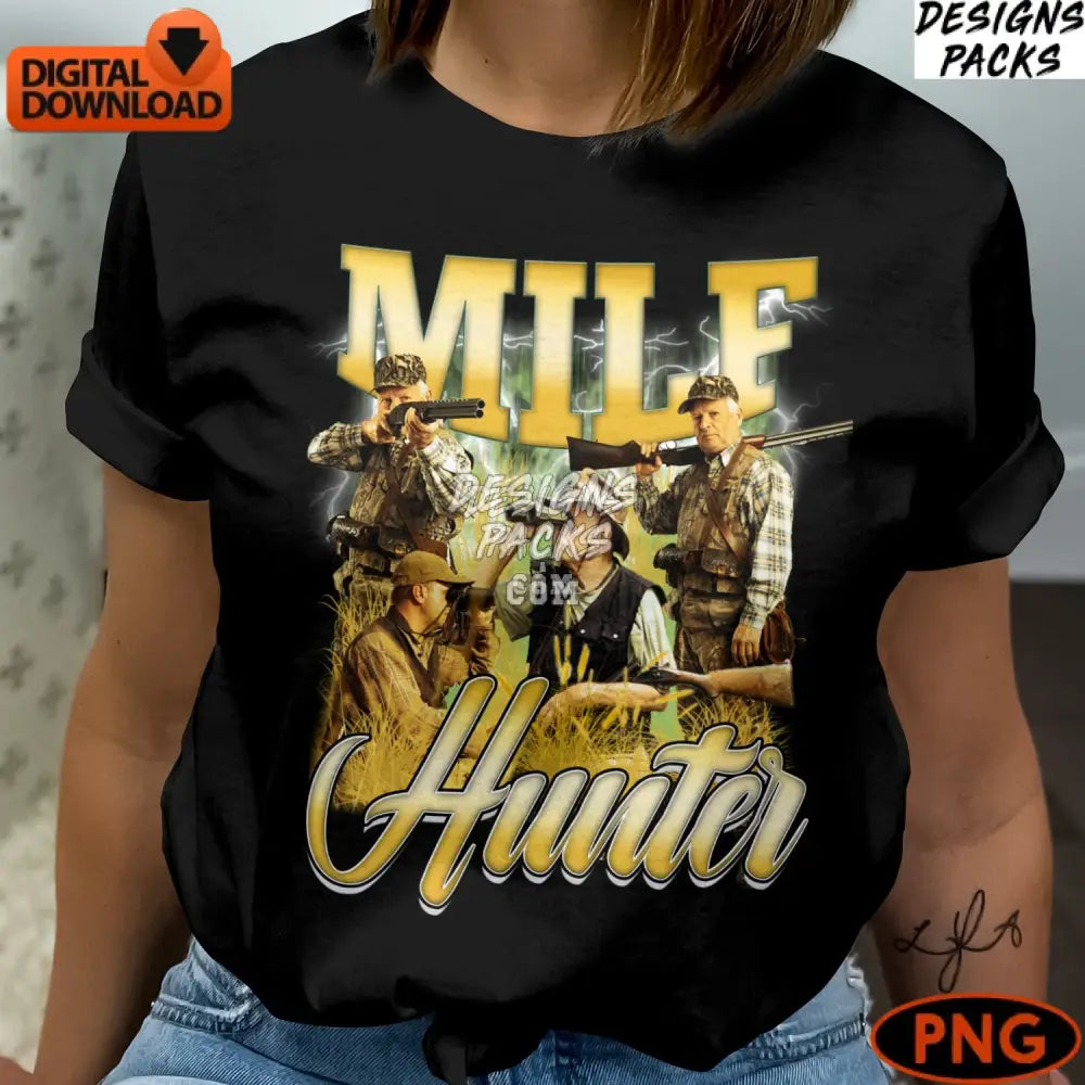 Hunter Mile Digital Outdoor Hunting Adventure Png Art Instant Download