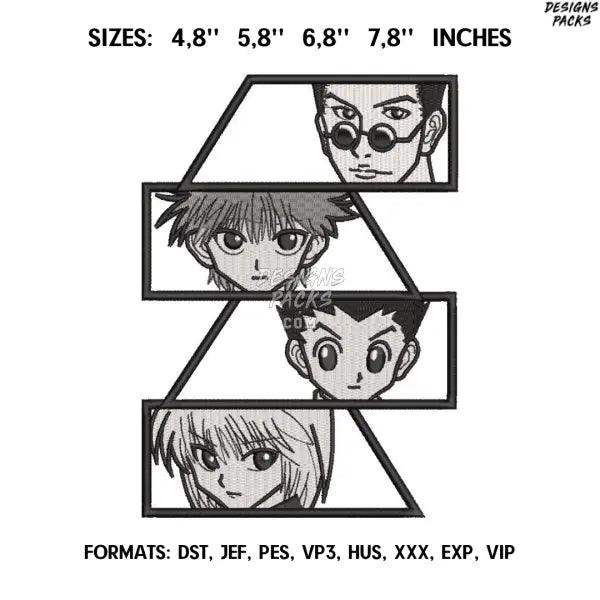 Hunter x Hunter Embroidery design file pes. Killua embroidery design. Machine embroidery, Anime embroidery design