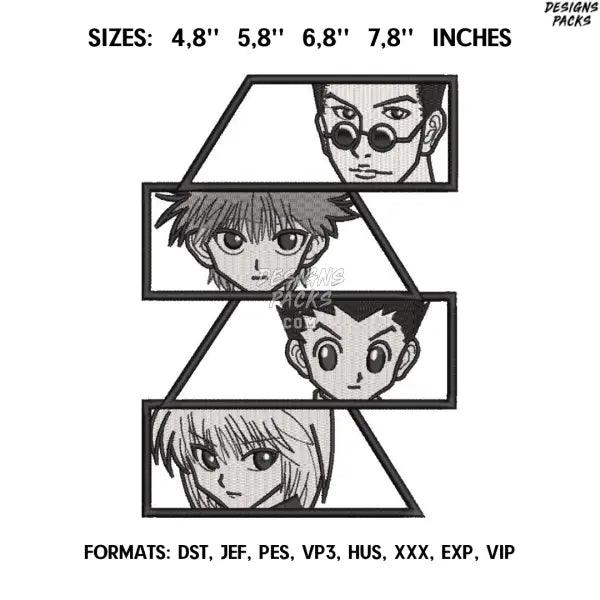 Hunter x Hunter Embroidery design file pes. Killua embroidery design. Machine embroidery, Anime embroidery design