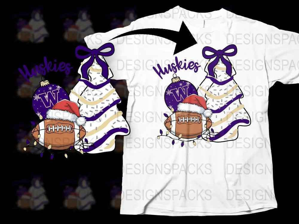 Festive Gnome T-Shirt, Christmas Football Theme, Purple and White Holiday Apparel, Unique Seasonal Graphic Tee for Sports Fans
