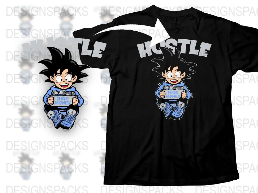 Hustle Shoe Money Anime Character Graphic Png Digital Download