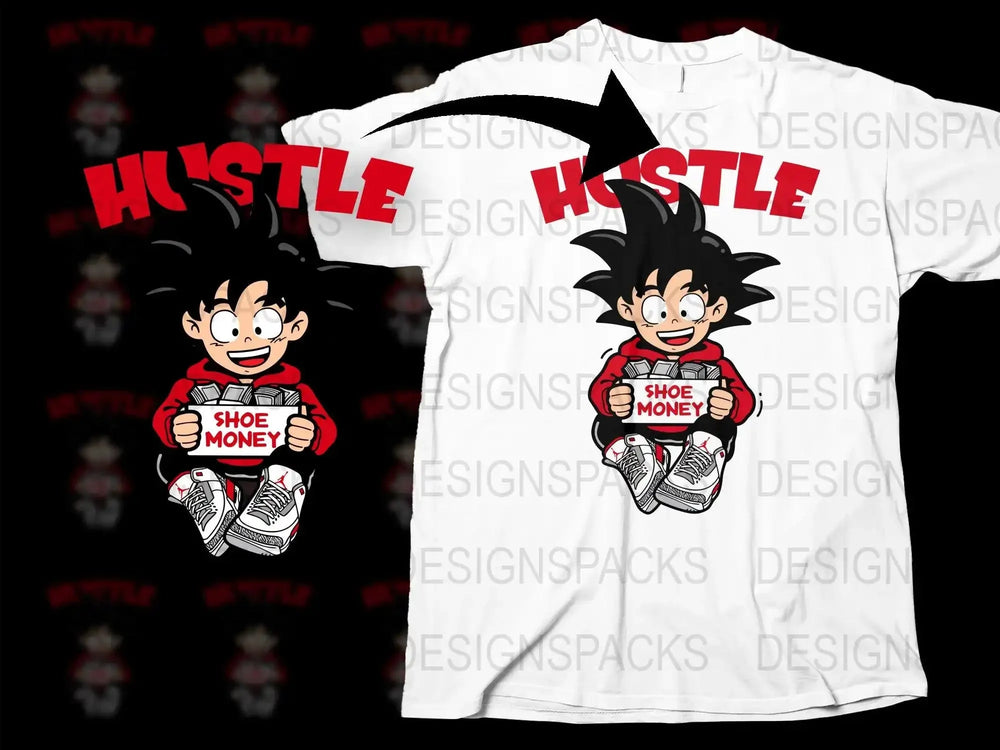 Hustle Shoe Money Streetwear Graphic Png Digital Download