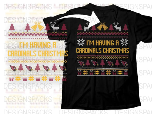 Cardinals Christmas T-Shirt, Festive Holiday Graphic Tee, Ugly Sweater Design, Winter Apparel
