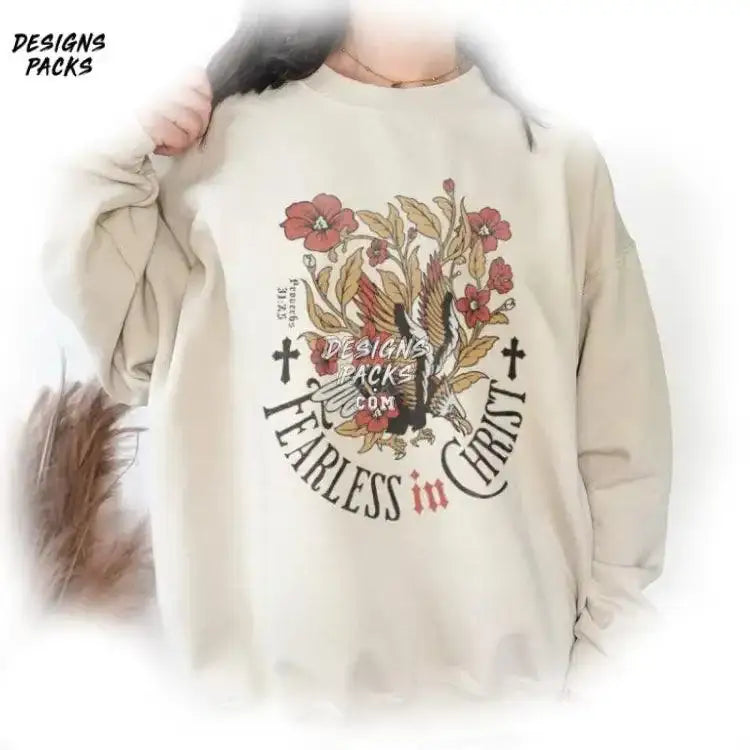 I Can Do All Things Through Him Phil Vintage - Style Distressed Boho Christian Png Design
