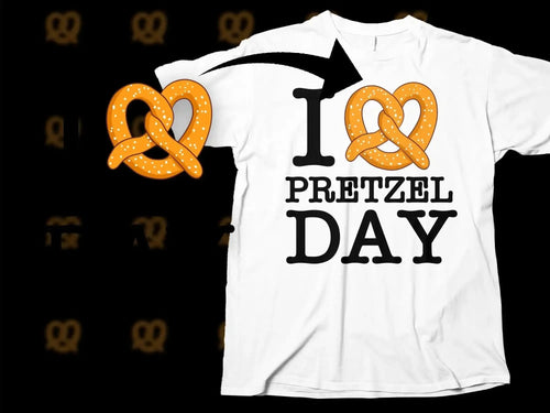 I Love Pretzel Day Graphic Design Casual Png Digital Download