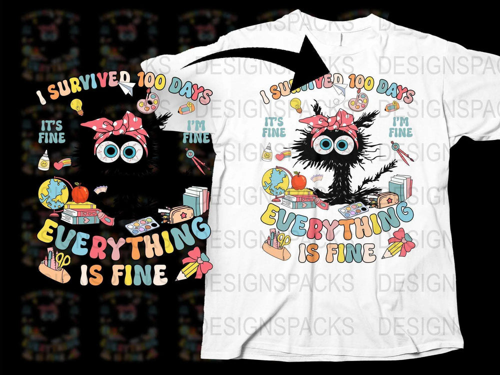 I Survived 100 Days Teacher T-Shirt, Cute Owl Graphic, Funny Educator Tee, Casual School Wear