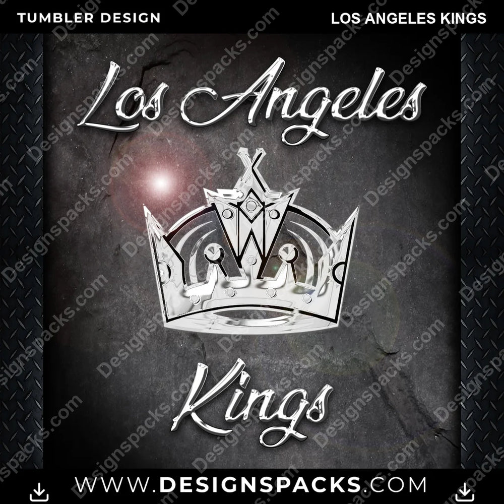 Ice Hockey Chrome Los Angeles Kings NHL Hockey Tumbler Digital Wrap Design Download