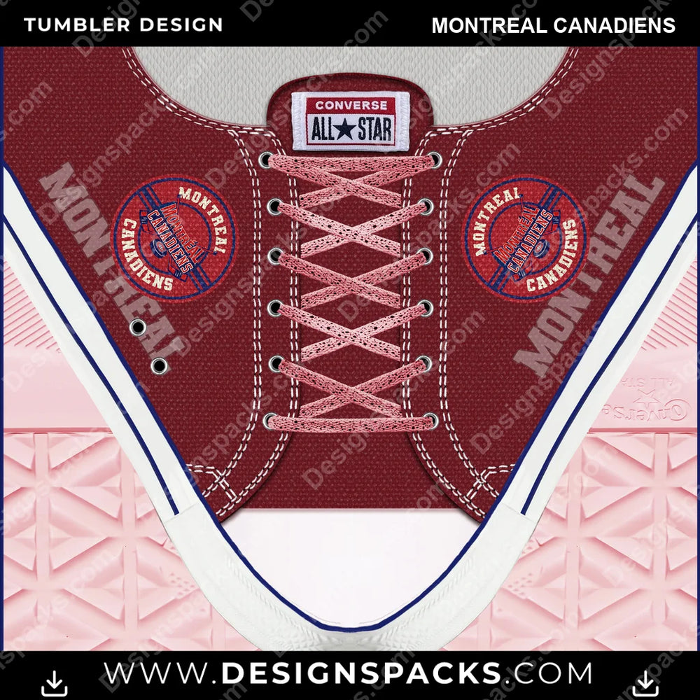 Ice Hockey Converse Montreal Canadiens NHL Hockey Tumbler Digital Wrap Design Download