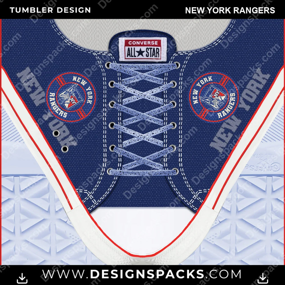 Ice Hockey Converse New York Rangers NHL Hockey Tumbler Digital Wrap Design Download