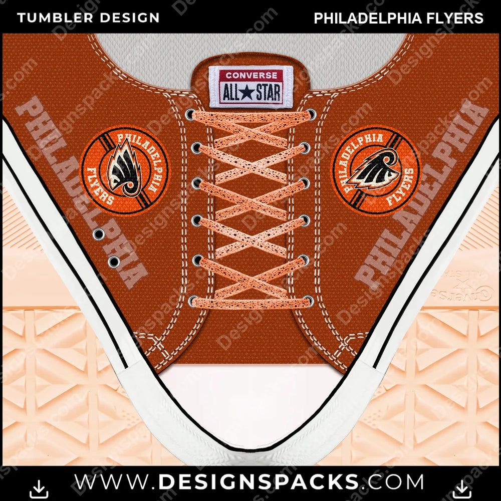 Ice Hockey Converse Philadelphia Flyers NHL Hockey Tumbler Digital Wrap Design Download