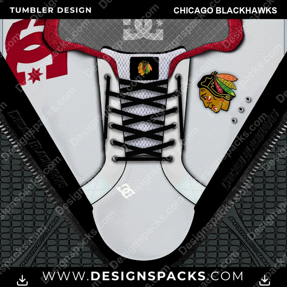 Ice Hockey DC Sneaker Chicago Blackhawks NHL Hockey Tumbler Digital Wrap Design Download