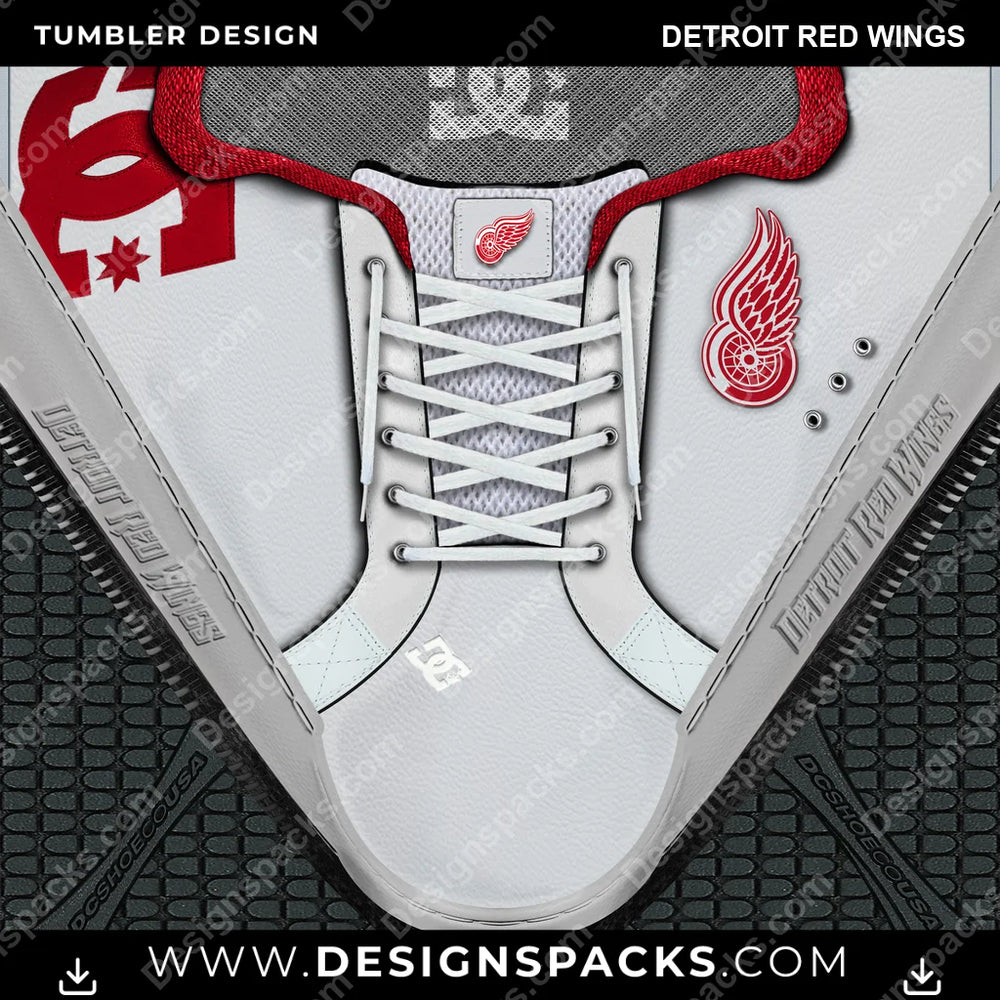 Ice Hockey DC Sneaker Detroit Red Wings NHL Hockey Tumbler Digital Wrap Design Download
