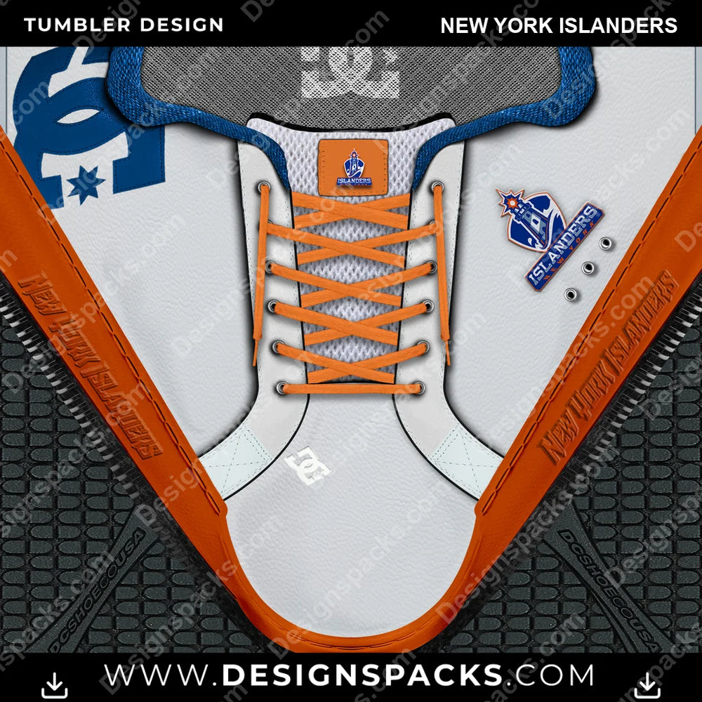 Ice Hockey DC Sneaker New York Islanders NHL Hockey Tumbler Digital Wrap Design Download