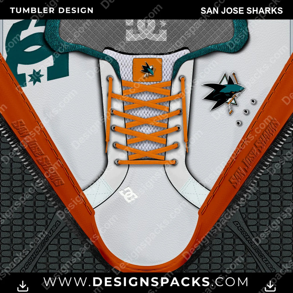 Ice Hockey DC Sneaker San Jose Sharks NHL Hockey Tumbler Digital Wrap Design Download