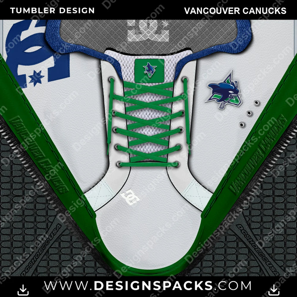 Ice Hockey DC Sneaker Vancouver Canucks NHL Hockey Tumbler Digital Wrap Design Download
