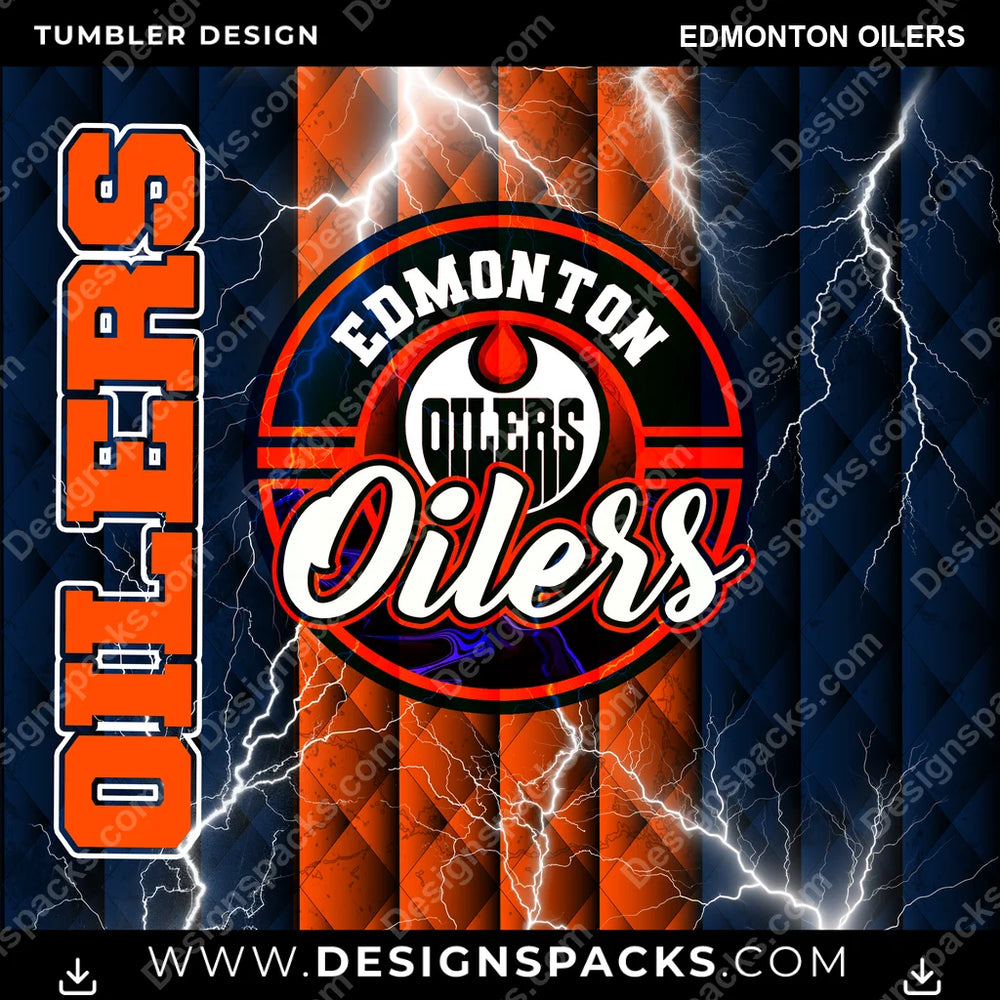 Ice Hockey Diamond Edmonton Oilers NHL Hockey Tumbler Digital Wrap Design Download