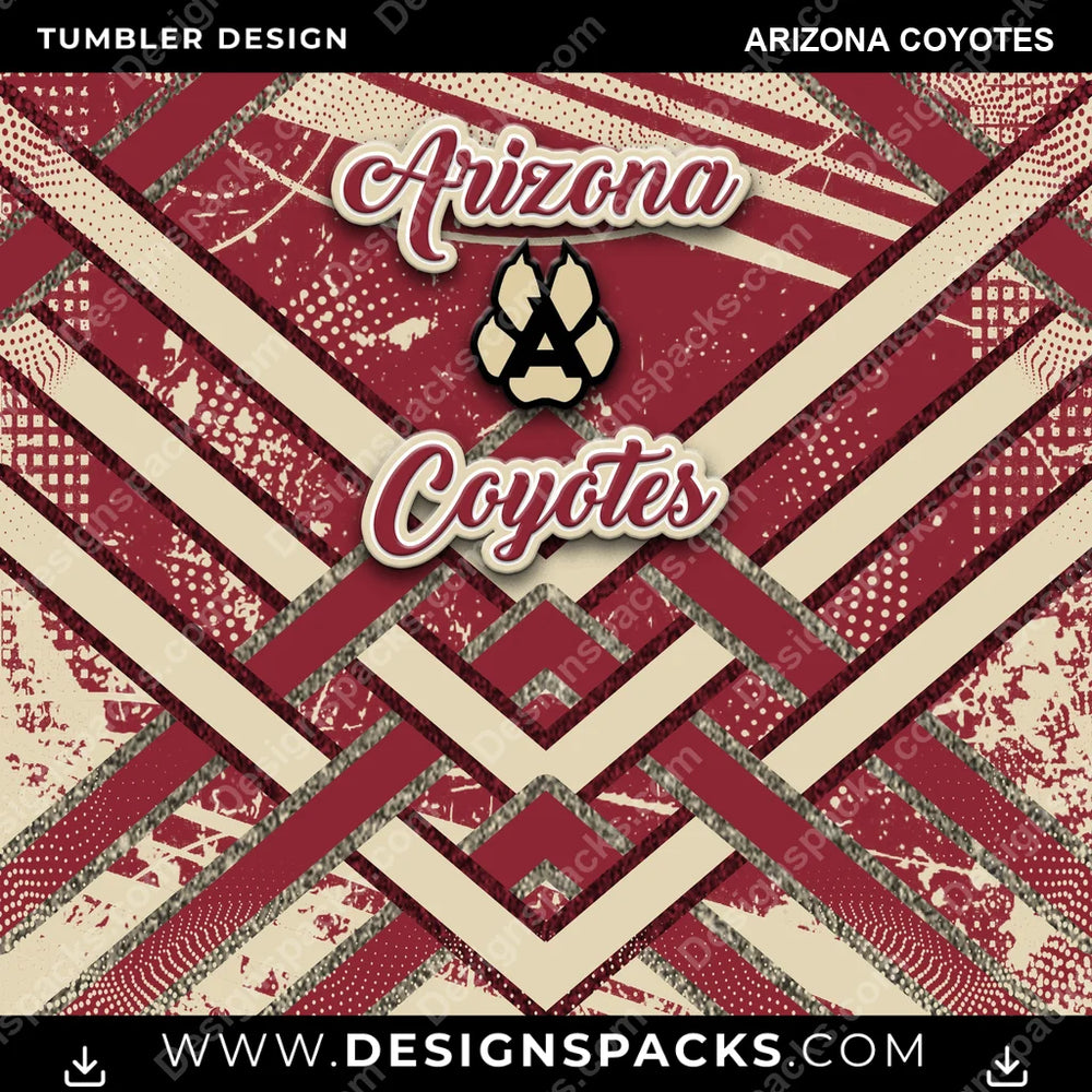 Ice Hockey Glitter Stripe Arizona Coyotes NHL Hockey Tumbler Digital Wrap Design Download
