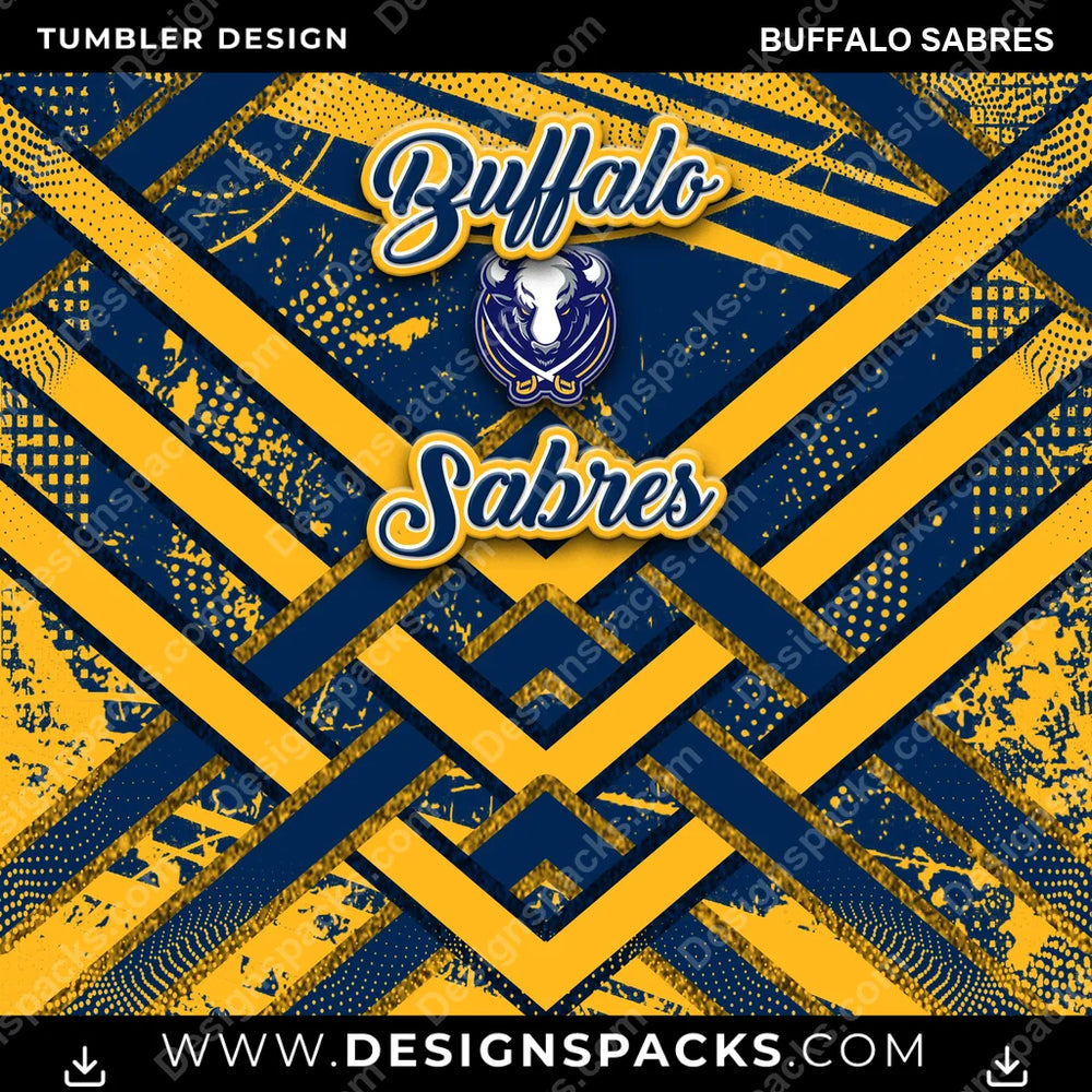 Ice Hockey Glitter Stripe Buffalo Sabres NHL Hockey Tumbler Digital Wrap Design Download