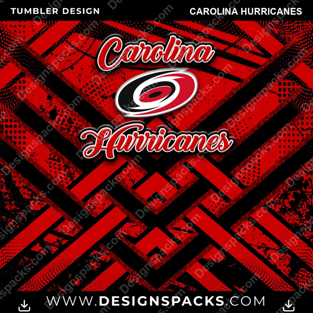 Ice Hockey Glitter Stripe Carolina Hurricanes NHL Hockey Tumbler Digital Wrap Design Download