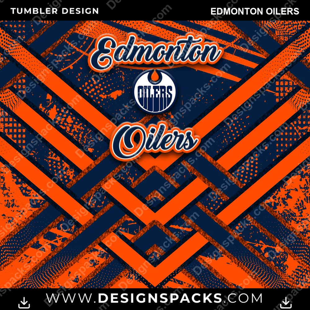 Ice Hockey Glitter Stripe Edmonton Oilers NHL Hockey Tumbler Digital Wrap Design Download