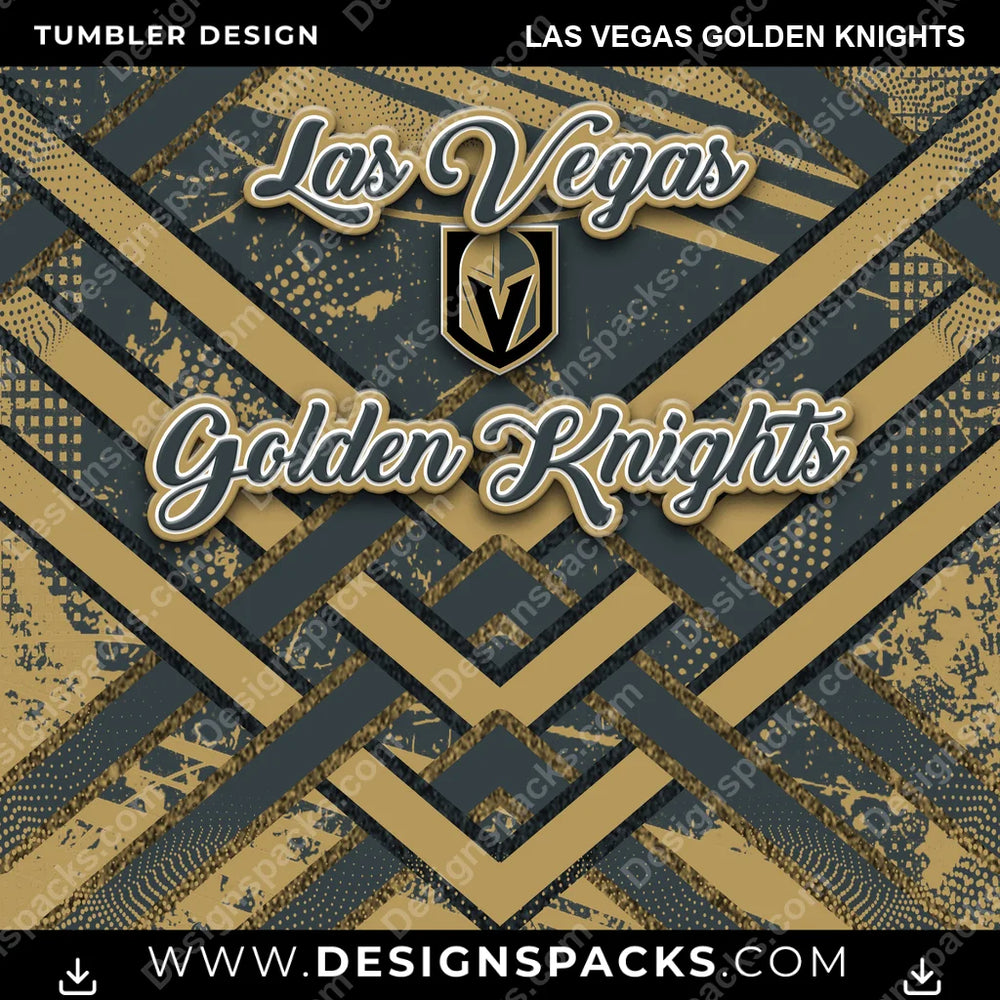 Ice Hockey Glitter Stripe Las Vegas Golden Knights NHL Hockey Tumbler Digital Wrap Design Download
