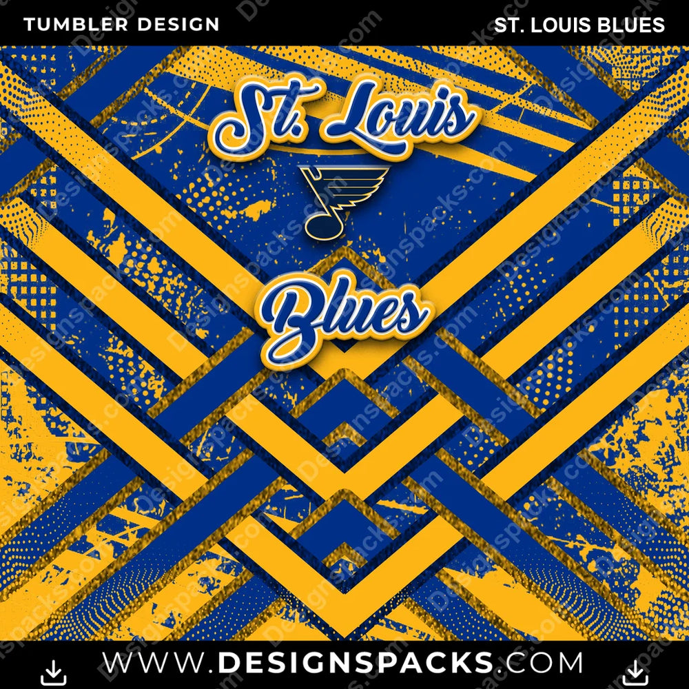 Ice Hockey Glitter Stripe St. Louis Blues NHL Hockey Tumbler Digital Wrap Design Download