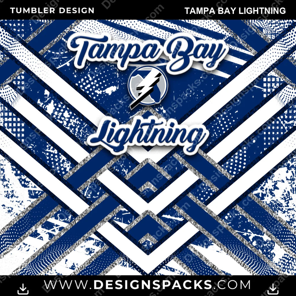 Ice Hockey Glitter Stripe Tampa Bay Lightning NHL Hockey Tumbler Digital Wrap Design Download
