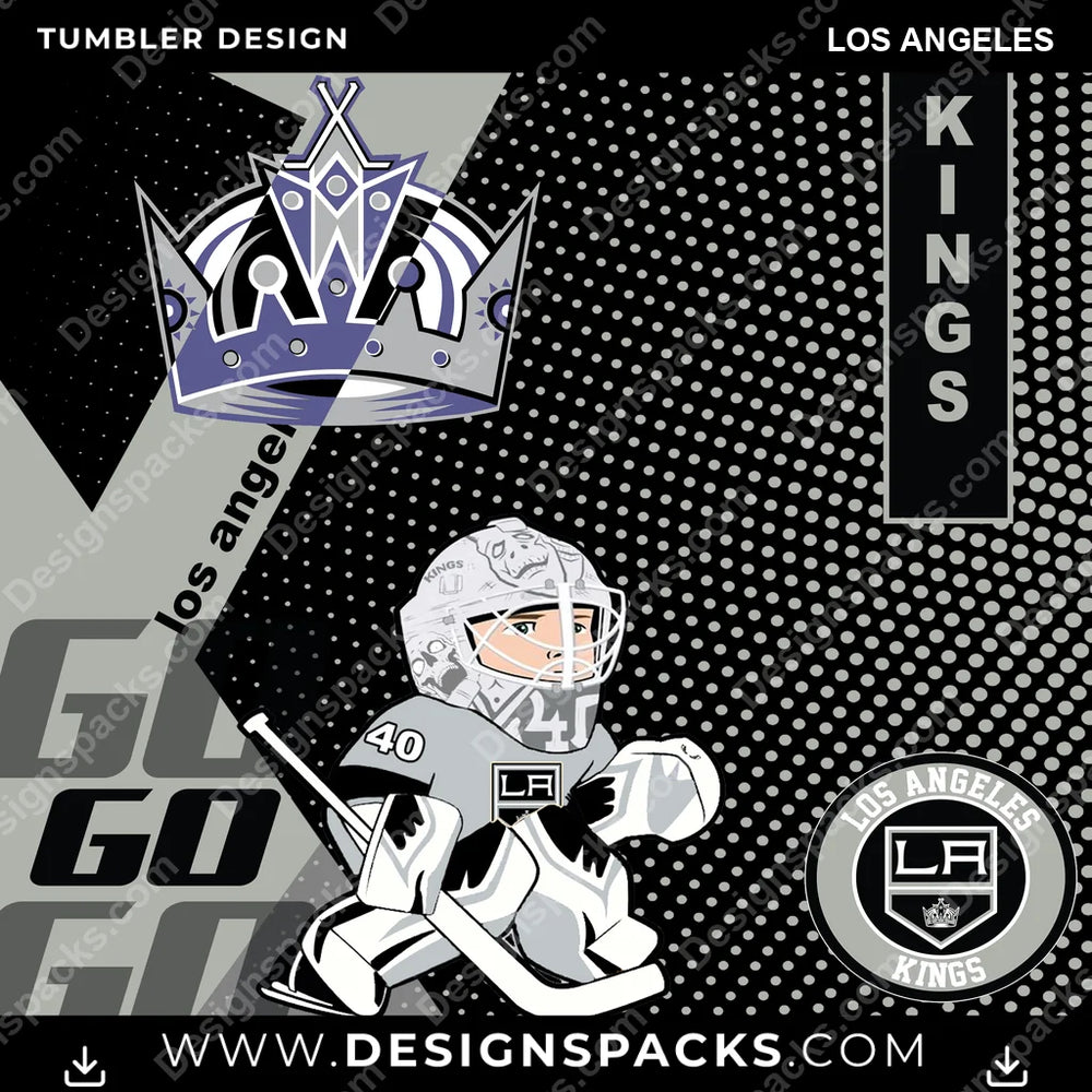 Ice Hockey GO Los Angeles NHL Hockey Tumbler Digital Wrap Design Download
