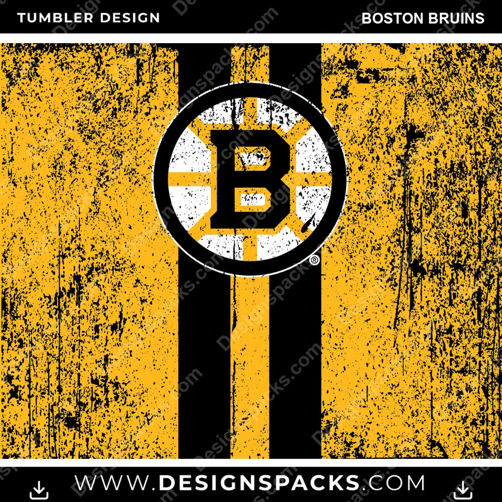 Ice Hockey Grunge Style Boston Bruins NHL Hockey Tumbler Digital Wrap Design Download