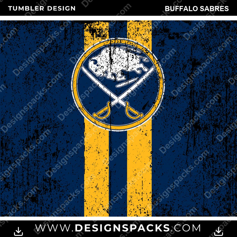Ice Hockey Grunge Style Buffalo Sabres NHL Hockey Tumbler Digital Wrap Design Download