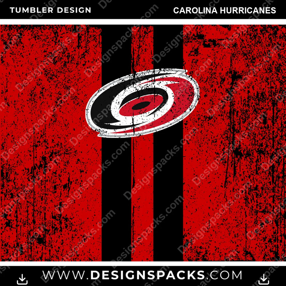 Ice Hockey Grunge Style Carolina Hurricanes NHL Hockey Tumbler Digital Wrap Design Download
