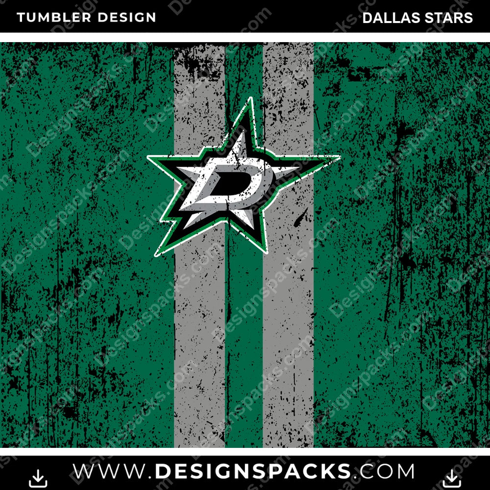 Ice Hockey Grunge Style Dallas Stars NHL Hockey Tumbler Digital Wrap Design Download