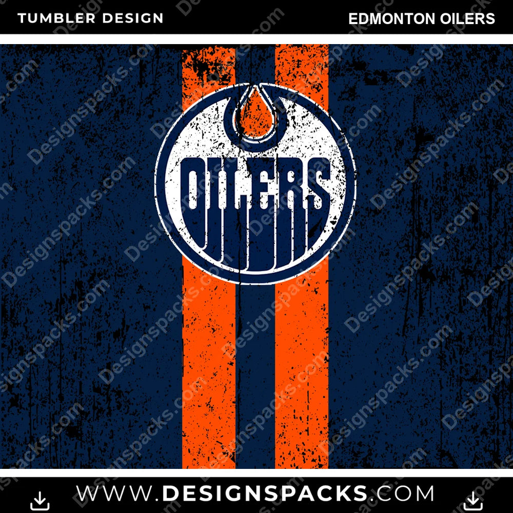 Ice Hockey Grunge Style Edmonton Oilers NHL Hockey Tumbler Digital Wrap Design Download